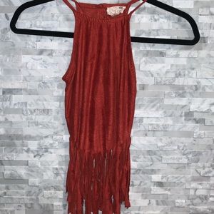 Pacsun LA Hearts Fringe Tank Top
